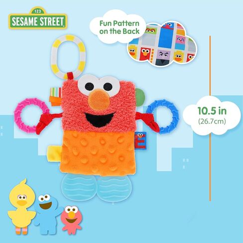 يفضل الأطفال لعبة Sesame Street Elmo Tug & Tag الحسية القطيفة لحديثي الولادة in Saudi Arabia
