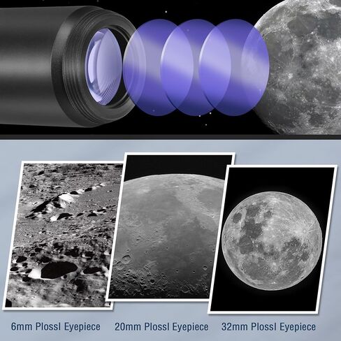 Alstar 1.25 inch 90 Degree Diagonal Mirror - Bundle with - 1.25 Inch Plossl Telescope Eyepiece Set in Kuwait
