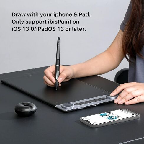 HUION Inspiroy Dial 2 10.5 × 6.56 بوصة كمبيوتر لوحي رسم رسومات لاسلكي يعمل بتقنية البلوتوث مع قلم مزدوج خالي من البطارية للفن الرقمي وتصميم الرسومات، متوافق مع أجهزة Mac وWindows وLinux وAndroid in Kuwait