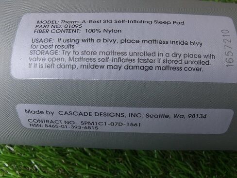 Military Issue Therm-A-Rest Self Inflating Sleep Mat in Saudi Arabia