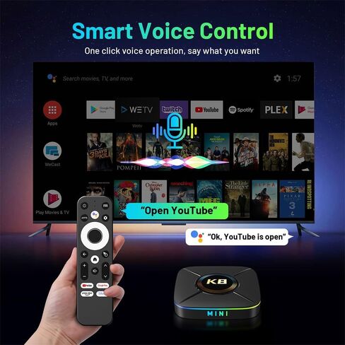 Android TV Box, Android Box 14.0 2GB RAM 32GB ROM Rk3518 Quad Core ARM Cortex -A53 4K Support 2.4G/5.0GHz Dual WiFi6 BT 5.0 USB 3.0 Smart TV Box in Kuwait