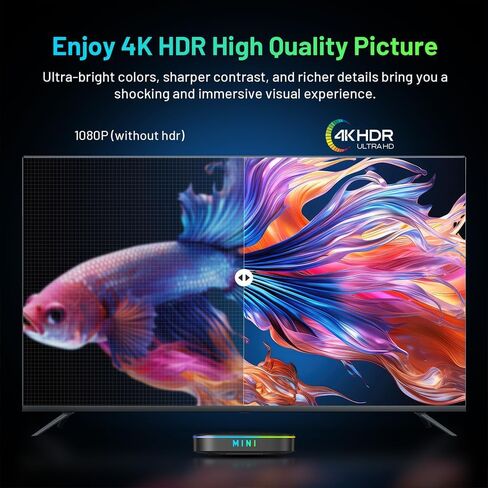 Android TV Box, Android Box 14.0 2GB RAM 32GB ROM Rk3518 Quad Core ARM Cortex -A53 4K Support 2.4G/5.0GHz Dual WiFi6 BT 5.0 USB 3.0 Smart TV Box in Kuwait