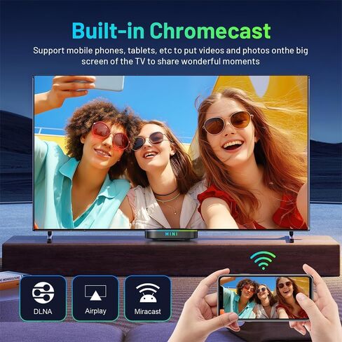 Android TV Box, Android Box 14.0 2GB RAM 32GB ROM Rk3518 Quad Core ARM Cortex -A53 4K Support 2.4G/5.0GHz Dual WiFi6 BT 5.0 USB 3.0 Smart TV Box in Kuwait