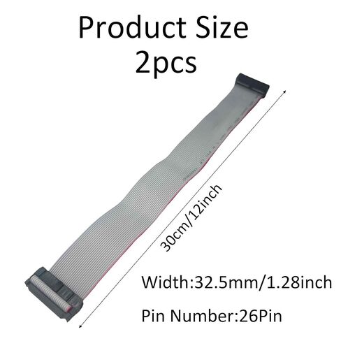 2Pcs 30CM 26-Pin IDC Flat Ribbon Cable, 2.54mm Pitch FC Dual Row Female to Female Connector for Computer Modules, and Electronic Projects in Saudi Arabia