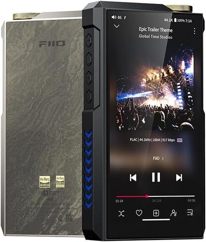مشغل موسيقى FiiO M27 Android HiFi، ثنائي ES9039SPRO DACs، 8 جيجابايت + 256 جيجابايت مع بطاقة microSD مزدوجة، أمبير متوازن 5000 مللي واط، مخرجات 3.5/4.4/6.35 مم، LDAC/aptX بدون فقدان، 31 نطاق PEQ (إصدار سبائك الألومنيوم) in Kuwait