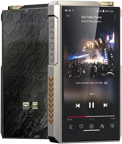 مشغل موسيقى FiiO M27 Android HiFi، ثنائي ES9039SPRO DACs، 8 جيجابايت + 256 جيجابايت مع بطاقة microSD مزدوجة، أمبير متوازن 5000 مللي واط، مخرجات 3.5/4.4/6.35 مم، LDAC/aptX بدون فقدان، 31 نطاق PEQ (إصدار سبائك التيتانيوم) in Kuwait