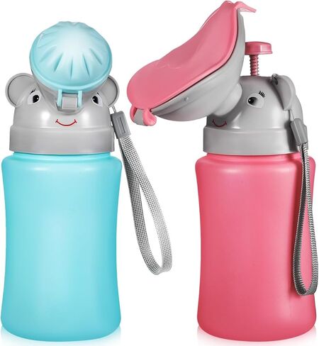Mipcase 2pcs مبولة السفر المحمولة للأطفال: قعادة سيارة الطوارئ تصميم الفيل لطيف طفل صغير كأس التدريب على التبول للبنين والبنات in Saudi Arabia