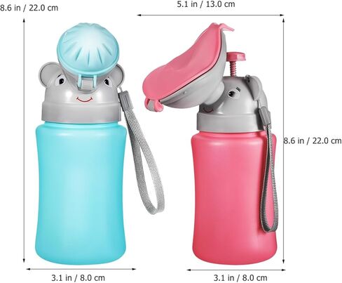 Mipcase 2pcs مبولة السفر المحمولة للأطفال: قعادة سيارة الطوارئ تصميم الفيل لطيف طفل صغير كأس التدريب على التبول للبنين والبنات in Saudi Arabia