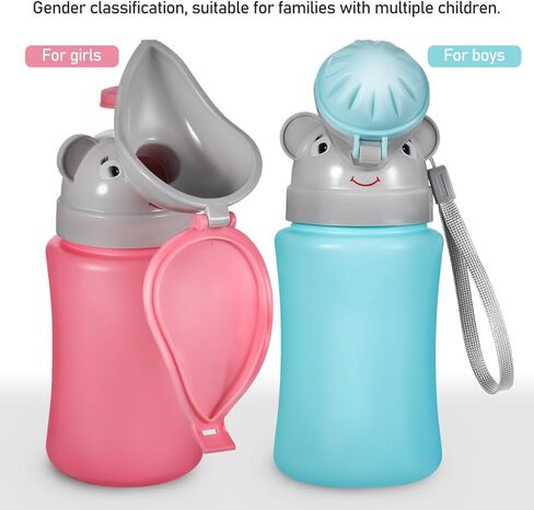 Mipcase 2pcs مبولة السفر المحمولة للأطفال: قعادة سيارة الطوارئ تصميم الفيل لطيف طفل صغير كأس التدريب على التبول للبنين والبنات in Saudi Arabia