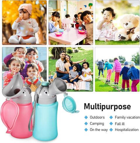 Mipcase 2pcs مبولة السفر المحمولة للأطفال: قعادة سيارة الطوارئ تصميم الفيل لطيف طفل صغير كأس التدريب على التبول للبنين والبنات in Saudi Arabia