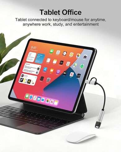 محول USB C/Lightning إلى USB 3.0 2 في 1، كابل محول USB إلى USB C OTG، محول Lightning OTG عالي السرعة لنقل البيانات بسرعة 5 جيجابت في الثانية متوافق مع iPhone 17/16/15/14/13/12/11 Pro، وGalaxy S25/S24/S23/S22 in Kuwait