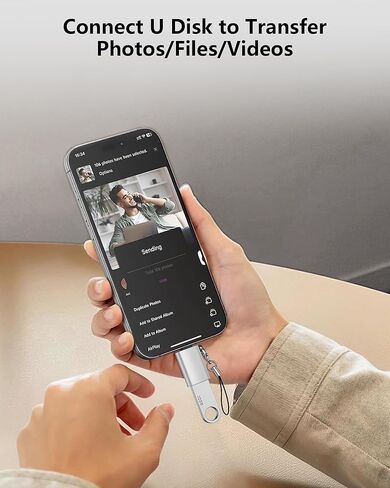 محول Lightning ذكر إلى USB أنثى، محول USB إلى iPhone OTG Dongle، 2 حزمة محول كاميرا USB3.0 كابل OTG لهاتف iPhone 14/13/12/11/Xr/X/XS/8/7/iPad للكاميرا/قارئ البطاقات/محرك الفلاش/الماوس/لوحة المفاتيح in Kuwait