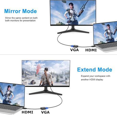 HDMI to VGA Adapter 5 Pack Black,Braided HDMI to VGA Adapter Male to Female Cable 1080P for Desktop, Laptop, PC, Monitor, Projector, HDTV, Chromebook, Raspberry Pi, Roku, Xbox and More-Braided in Saudi Arabia