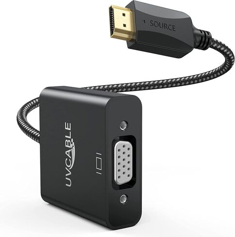 HDMI to VGA Adapter 5 Pack Black,Braided HDMI to VGA Adapter Male to Female Cable 1080P for Desktop, Laptop, PC, Monitor, Projector, HDTV, Chromebook, Raspberry Pi, Roku, Xbox and More-Braided in Saudi Arabia