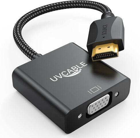 HDMI to VGA Adapter 5 Pack Black,Braided HDMI to VGA Adapter Male to Female Cable 1080P for Desktop, Laptop, PC, Monitor, Projector, HDTV, Chromebook, Raspberry Pi, Roku, Xbox and More-Braided in Saudi Arabia