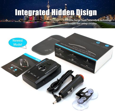 كاشف رادار/ليزر RAD1000 للسيارات مع قاعدة تثبيت بالشفط - شريط X/K/Ka/KU/ST/CT وكشف الليزر، اكتشاف طويل المدى، مناعة VG-2، ذاكرة كتم الصوت، شاشة LED، أوضاع متعددة، هدايا رائعة in Kuwait