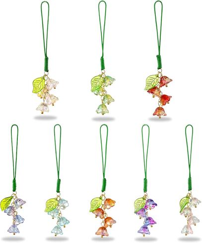 Ornaland Cute Flower Phone Charms Beaded Phone Strap Purse Charms for Women Y2K Accessories Keychain Wallet Pendant Gift in Kuwait