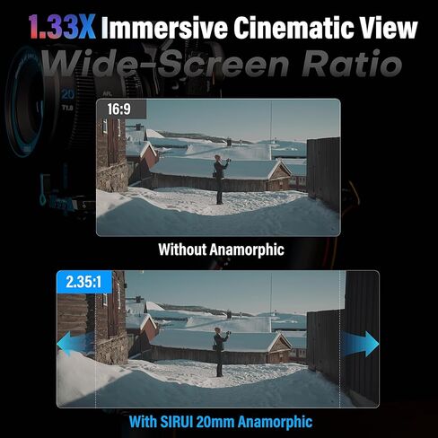 SIRUI 20mm & 40mm T1.8 1.33X Anamorphic Lens, S35 Autofocus Lens for E Mount Cameras (Blue Flare) in Saudi Arabia