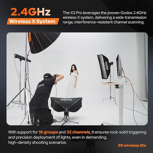 GODOX X3 PRO X3PRO-C TTL Wireless Camara Flash Trigger,2.4G Wireless Touchscreen Flash Transmitter,Built-in Lithium Battery,High-Definit OLED Screen,Support Bluetooth & APP Control(for Canon) in Saudi Arabia