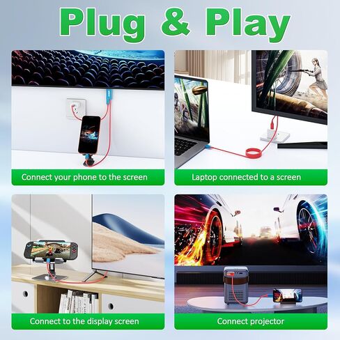 Switch 2 HDMI Adapter Dock Station, 4K@60Hz 18 Gbps USB C to HDMI 2.0 Adapter for TV, 6.6ft 100W PD Play While Charging, Portable Travel TV Adapter for Nintendo Switch Dock for 1 and 2/Steam Deck/OLED in Saudi Arabia