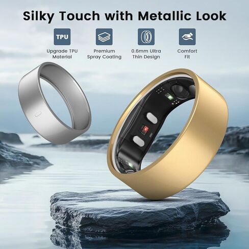 3 Pack Ring Cover Compatible with RingConn Gen 2, Matte Texture Anti-Scratch TPU Ring Protector for RingConn Gen 2 Air Working Out Accessories Men Women (Matte Gold*3, 9) in Saudi Arabia
