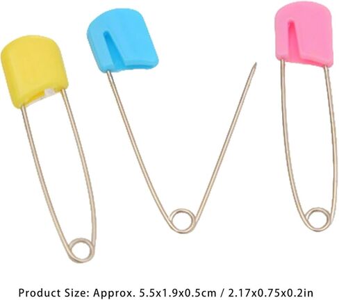 10pcs Cloth Diaper Safety Pins Small Toddler Safety Pins, Diaper for Cloth Diapers with Optimized Spring Tension and Stainless Steel Curved Needle with Plastic Head Suitable (Large) in Saudi Arabia