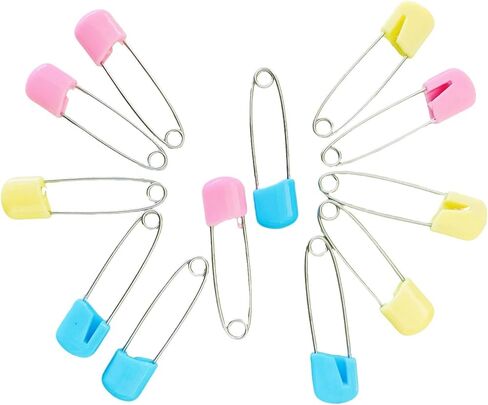 10pcs Cloth Diaper Safety Pins Small Toddler Safety Pins, Diaper for Cloth Diapers with Optimized Spring Tension and Stainless Steel Curved Needle with Plastic Head Suitable (Large) in Saudi Arabia