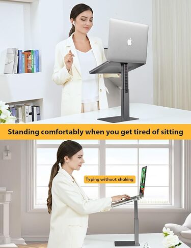 Laptop Stand for Desk, Ergonomic Sitting and Standing Laptop Riser for Notebook MacBook 11-17 Inches，DJ Laptop Stand Adjustable Height from 7-15 Inches Aluminum(Black) in Saudi Arabia