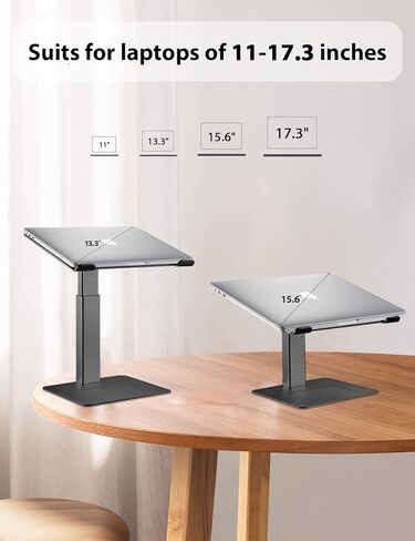 Laptop Stand for Desk, Ergonomic Sitting and Standing Laptop Riser for Notebook MacBook 11-17 Inches，DJ Laptop Stand Adjustable Height from 7-15 Inches Aluminum(Black) in Saudi Arabia