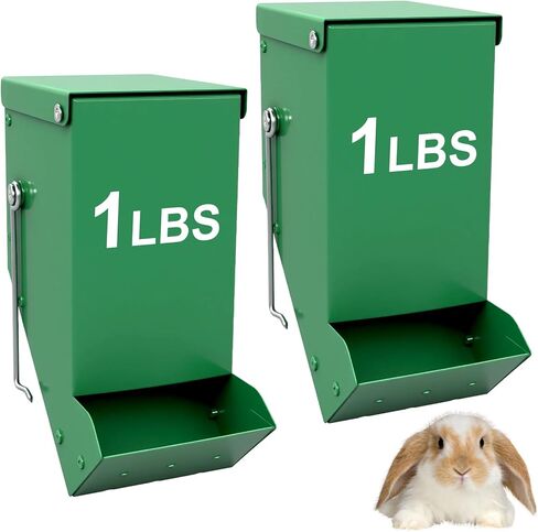 عبوتان من أرنب تغذية القش، وحدة تغذية معدنية صغيرة للحيوانات مع غطاء وقاعدة شبكية، سعة 4.7 بوصة وسعة 2 رطل، موزع طعام الجاذبية لخنازير غينيا شنشيلا، قفص أو للاستخدام في الهواء الطلق، أخضر in Kuwait