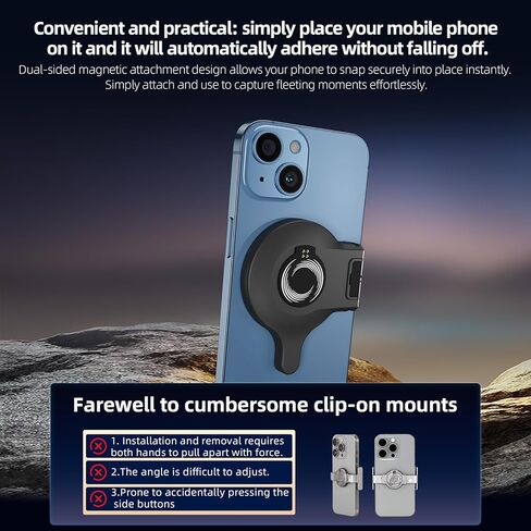 محول تركيب مغناطيسي سريع الفك لجهاز DJI Osmo Mobile 8/7P/7، مثبت انحراف للهاتف الذكي، متوافق مع وحدة DJI OM متعددة الوظائف/وحدة تتبع OM in Saudi Arabia