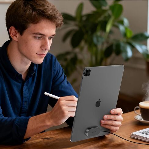 شاحن لاسلكي مغناطيسي لجهاز iPad Pro 12.9 (3rd/4th/5th/6th) وiPad Air 13 (M2/M3) فقط، شاحن موصل ذكي للشحن السريع بقدرة 18 وات، لوحة شحن لاسلكية مع كابل USB-C بطول 6.56 قدم in Kuwait