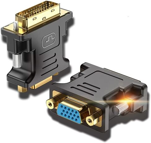 Zuya DVI to VGA Adapter,1080P DVI-I Male 24+5 Pin to VGA Female Converter HD Video Graphics Card Adapter for PC HDTV Projector in Saudi Arabia