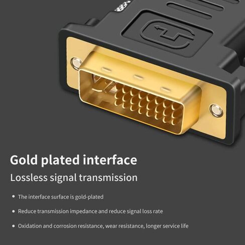 Zuya DVI to VGA Adapter,1080P DVI-I Male 24+5 Pin to VGA Female Converter HD Video Graphics Card Adapter for PC HDTV Projector in Saudi Arabia