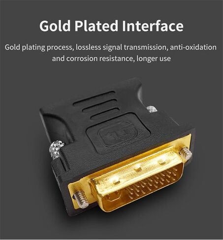 Zuya DVI to VGA Adapter,1080P DVI-I Male 24+5 Pin to VGA Female Converter HD Video Graphics Card Adapter for PC HDTV Projector in Saudi Arabia
