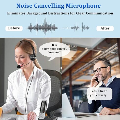 Callez Cordless Phone Headset with Noise Cancelling Mic & Volume Controls, 2.5mm Telephone Headphone Compatible with Panasonic VTech AT&T Cisco SPA Uniden RCA Dect Phones for Call Center Office Home in Saudi Arabia