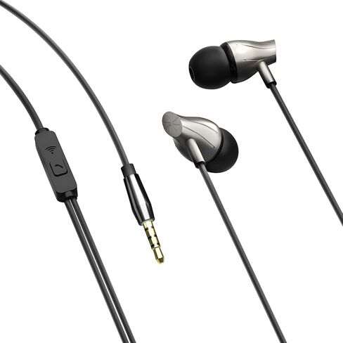Wired Earphones with Microphone, Hi-Fi in-Ear Headphones, Noise-Isolating Earbuds, 3.5mm Jack for Phone, Laptop & Tablet (Black) in Saudi Arabia