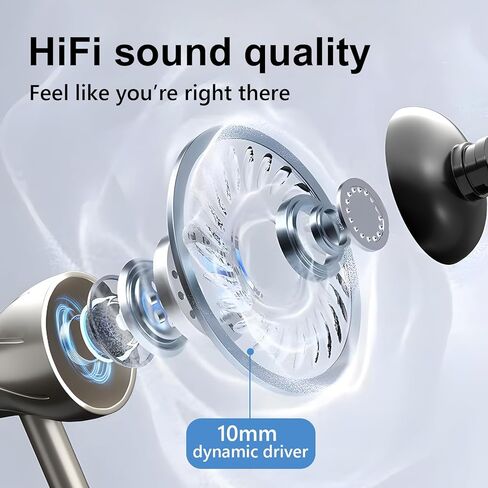Wired Earphones with Microphone, Hi-Fi in-Ear Headphones, Noise-Isolating Earbuds, 3.5mm Jack for Phone, Laptop & Tablet (Black) in Saudi Arabia