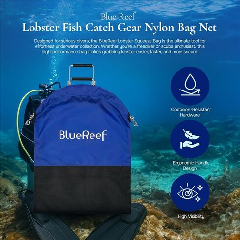 Lobster Fish Catch Gear Nylon Bag Net with Squeeze Open Handle in Kuwait