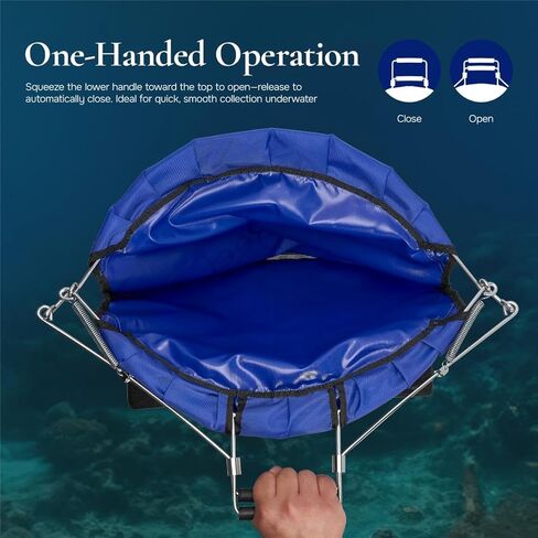 Lobster Fish Catch Gear Nylon Bag Net with Squeeze Open Handle in Kuwait