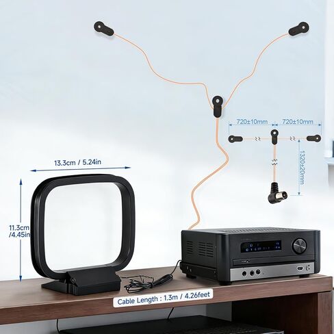 FM Radio Dipole Antenna Indoor AM Loop Antenna 75 Ohm FM Antennas for Yamaha Marantz Pioneer Onkyo Indoor Bluetooth Home Stereo Receiver AV Audio Video Home Theater Receiver Tuner in Saudi Arabia