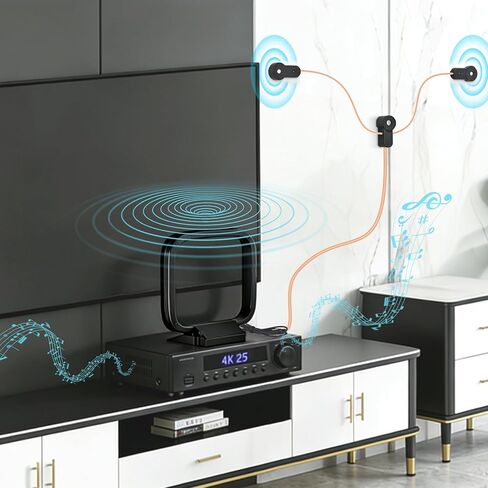 FM Radio Dipole Antenna Indoor AM Loop Antenna 75 Ohm FM Antennas for Yamaha Marantz Pioneer Onkyo Indoor Bluetooth Home Stereo Receiver AV Audio Video Home Theater Receiver Tuner in Saudi Arabia
