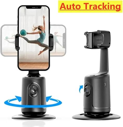 حامل ثلاثي للهاتف الذكي مزود بتتبع تلقائي للوجه، ومثبت تتبع تلقائي بزاوية 360 درجة مدعوم بالذكاء الاصطناعي وحامل ثلاثي لمدوني فيديو iPhone وAndroid، وYouTube TikTok Live in Saudi Arabia