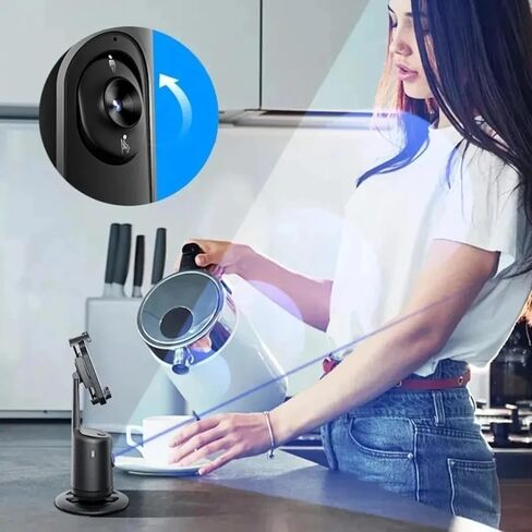 حامل ثلاثي للهاتف الذكي مزود بتتبع تلقائي للوجه، ومثبت تتبع تلقائي بزاوية 360 درجة مدعوم بالذكاء الاصطناعي وحامل ثلاثي لمدوني فيديو iPhone وAndroid، وYouTube TikTok Live in Saudi Arabia