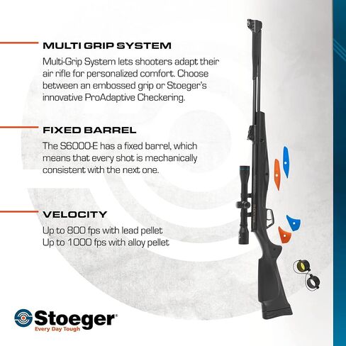 مجموعة Stoeger S6000-E - عيار .22 - مادة صناعية سوداء مع مشاهد من الألياف الضوئية ومنظار 4 × 32 in Kuwait