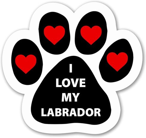 ملصق السيارة المغناطيسي Magnet Me Up I Love My Labrador، بيضاوي 4 × 6 بوصات، هدية مثالية لمحبي الكلاب لعشاق سلالات الكلاب اللابرادور، للسيارة والثلاجة والخزائن وأي سطح مغناطيسي، صُنع في الولايات المتحدة الأمريكية in Kuwait