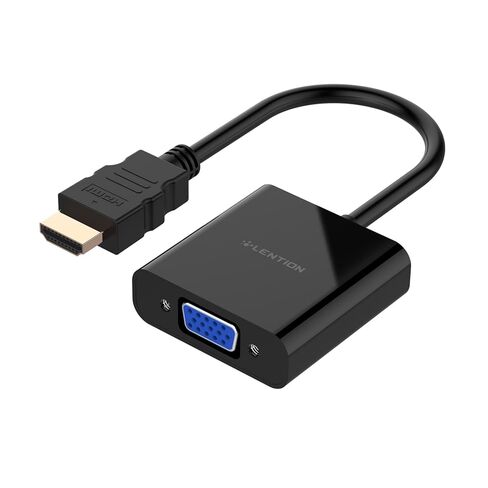 محول فيديو HDMI إلى VGA نشط، محول كابل HDMI رقمي AV إلى VGA تناظري 1080P، أسود in Saudi Arabia