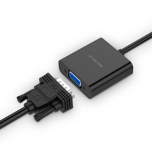 محول فيديو HDMI إلى VGA نشط، محول كابل HDMI رقمي AV إلى VGA تناظري 1080P، أسود in Saudi Arabia