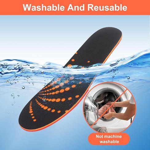 Heated Insoles with 5000mAh Battery, Foot Warmers Rechargeable with 4 Heating Levels, Full Foot Heating, Cut-to-Fit, Electric Heated Insoles for Men and Women in Saudi Arabia
