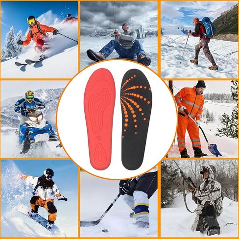 Heated Insoles with 5000mAh Battery, Foot Warmers Rechargeable with 4 Heating Levels, Full Foot Heating, Cut-to-Fit, Electric Heated Insoles for Men and Women in Saudi Arabia